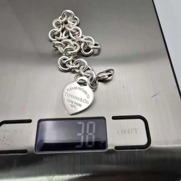 Tiffany Co Return To Tiffany Heart Tag Charm Sterling Silver Bracelet, 7 3/4... - Picture 5 of 5